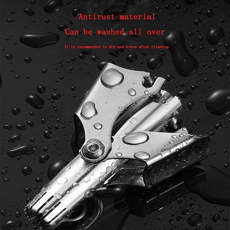 Stainless Steel Nose Hair Trimmer for Men & Women - Manual Hypoallergenic Ear & Nose Hair Cutter, No Battery Needed, Washable, Small Round Head Design