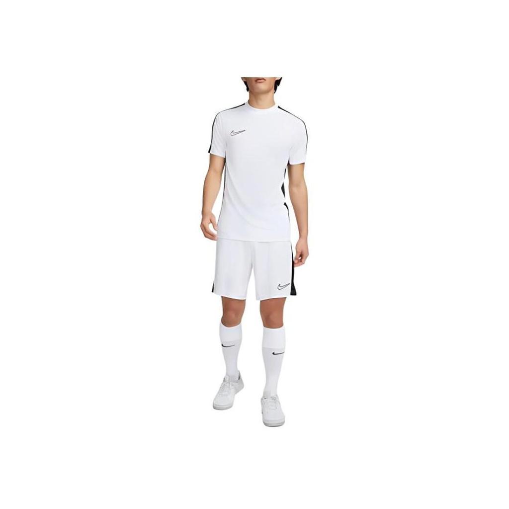Nike Striped Logo Print Crew Neck Casual Short Sleeve T-Shirt Men Tops White DV9751-100