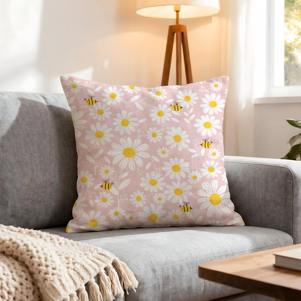 Light Pink Gentle Petals Cushion Cover 1Pcs Decorative Covers Soft Cushion Case For Sofa Couch Decor 40X40 45X45 Pillowcases