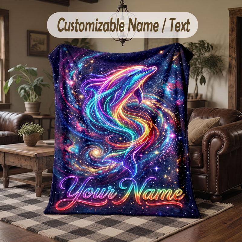 Coperta Cosmica a Tema Spaziale con Nome Personalizzato Testo Coperta Personalizzata Morbida Accogliente per Casa Divano Letto