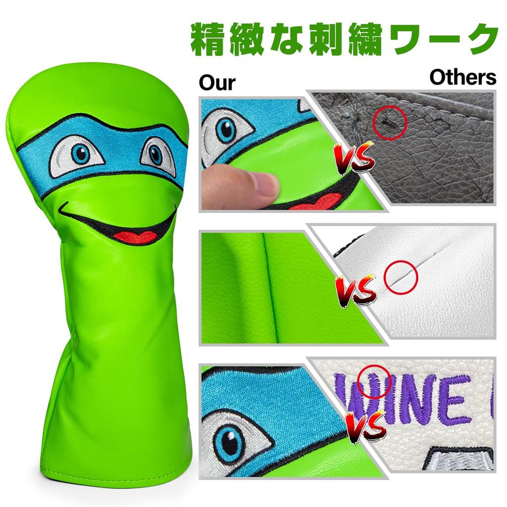 Golfschlägerhaube, lustige Ninja-Golfschlägerhaube, Fairwayholzhaube, Hybridhaube, Leder, 3-Holz-Schlägerhaube, Mallet-Putter-Schlägerhaube, Blade-Putter-Schlägerhaube