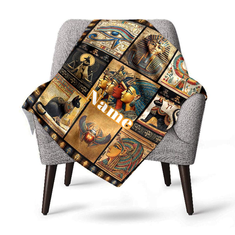 Egyptian Mythology Home Customize Your Name Blankets Comfortable Soft Lightweight Allseason Multipurpose Blanket For Picnics Sofas Offices Beds Living