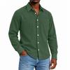 Men's Linen Collared Long Sleeve Shirt for Spring and Fall Casual Daily Wear