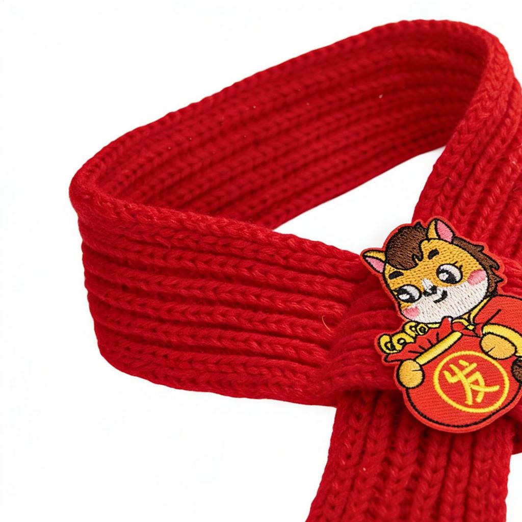 2026 Year Of The Horse Scarf for Cat New Year Cat Scarf Winter Warm Pet Neck Accessories Red Chinese Warm Knitted Photo Props