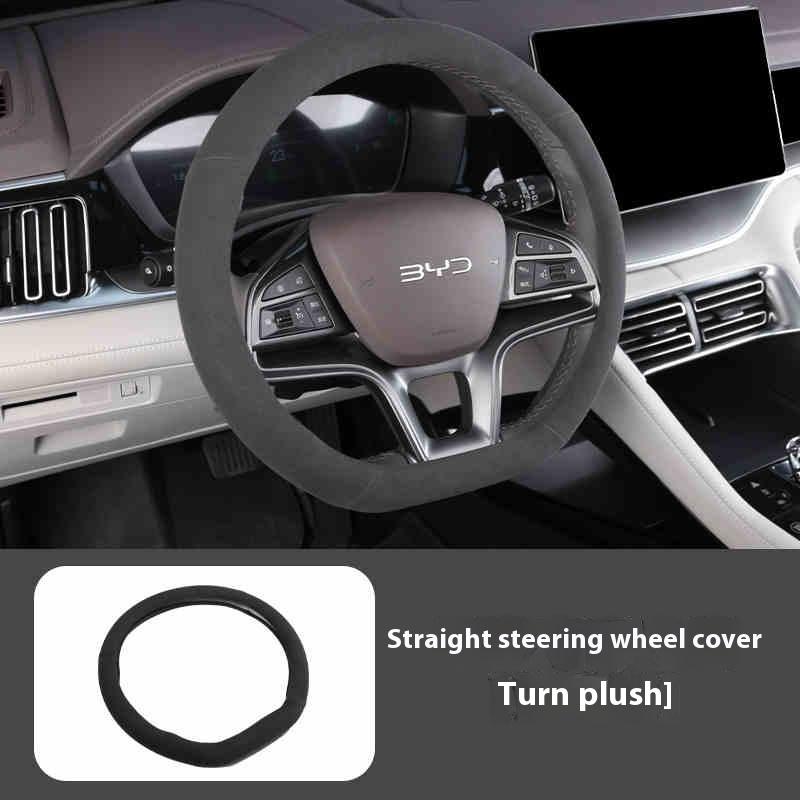 For BYD Song Plus DMI Seal U Sealion 6 Steering Wheel Cover Hand-Stitched Anti-Slip Leather Interior Car Accessories