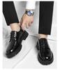 Business Casual Retro Dress Shoes for Men Big Size Fashion Cow Leather Shoes Man British Spring Autumn Lace Platform Shoes Man