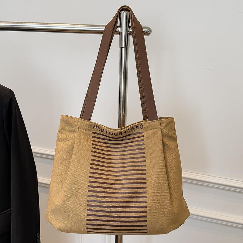 

Сумка Женская Холщовая Сумка Большой Вместимости Рабочая Сумка для Поездок Буквы Подмышечная Сумка-Тоут Ручка Наплечная Сумка