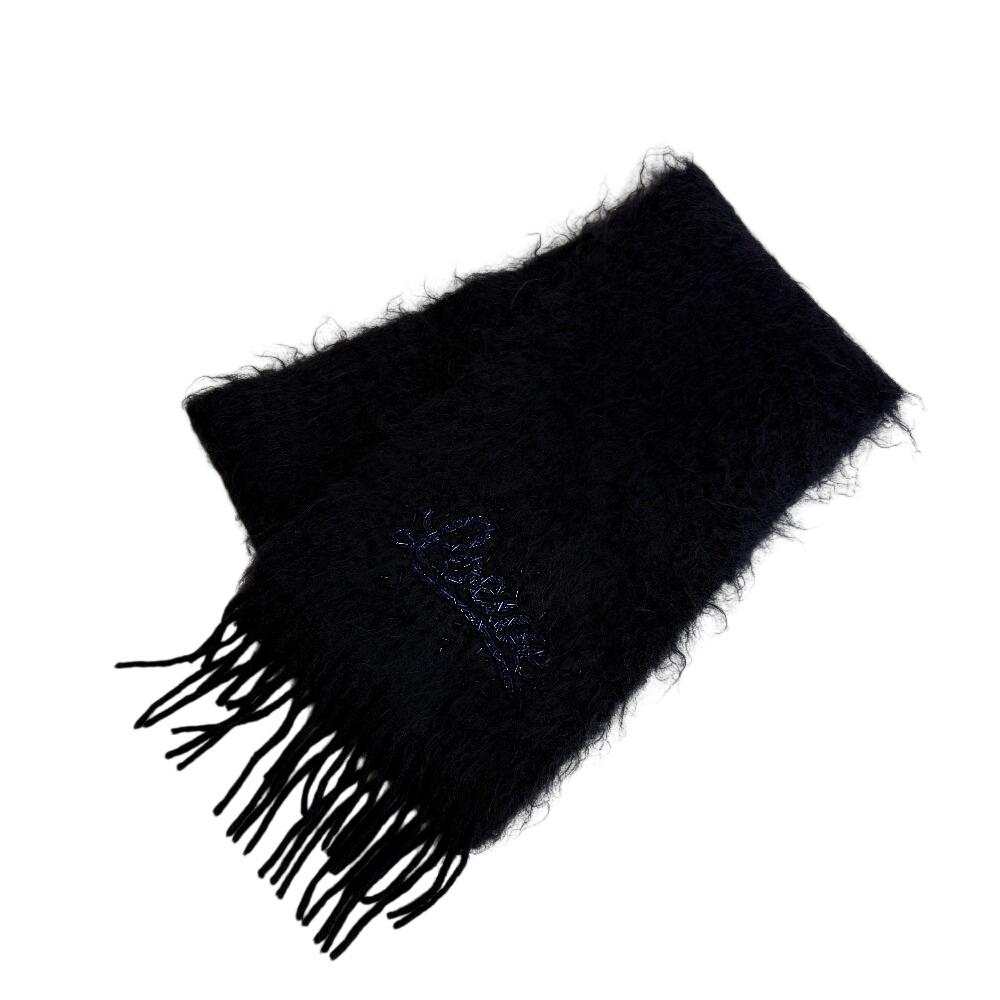 LOEWE Logo Beads Moheya wool Scarf black wool unisex Used