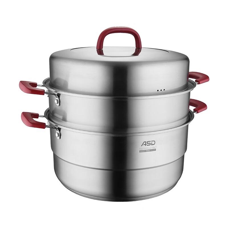 ASD 34cm 3-Layer 304 Stainless Steel Steamer & Cooking Pot