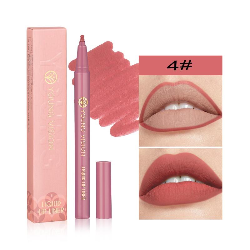 YOUNG VISION Matte Liquid Lip Liner Sponge Gourd Head Matte Nude Waterproof Lip Glaze Lippenstiftstift