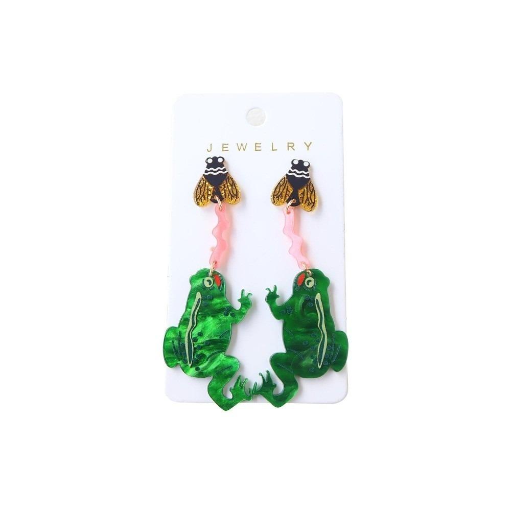 Personality Frog Acrylic Earrings Mosquitoes Long Dangle Earring  Cute Style A