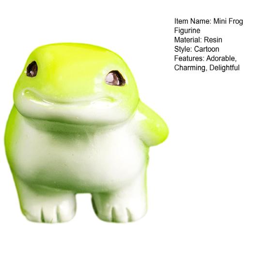 Yousheng Mini Resin Frog Figurine Small Little Animal Ornament Cartoon Miniature Frog Statue for Micro Fairy Garden Landscape DIY Terrarium Crafts