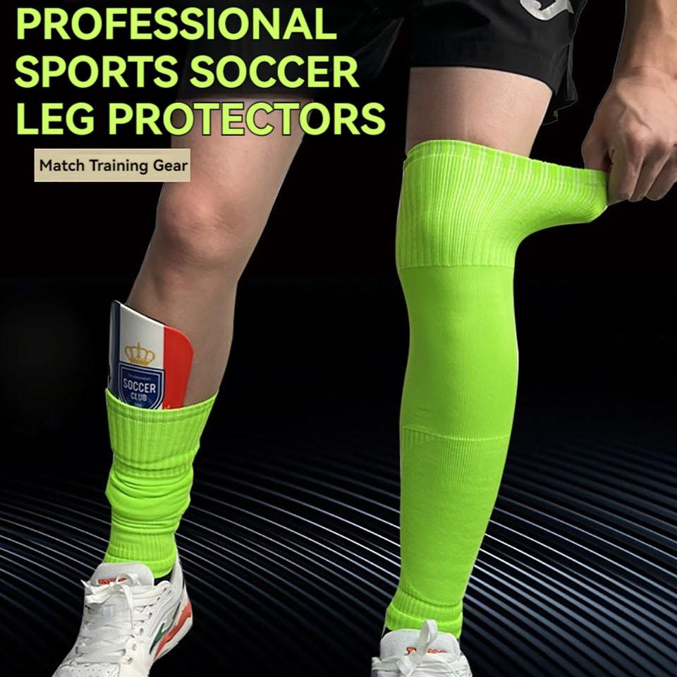 Loogdeel 1 Pair Football Socks Over-The-Knee Soccer Leggings Breathable Sports Knee Pads Leg Cover Joint Knee Support