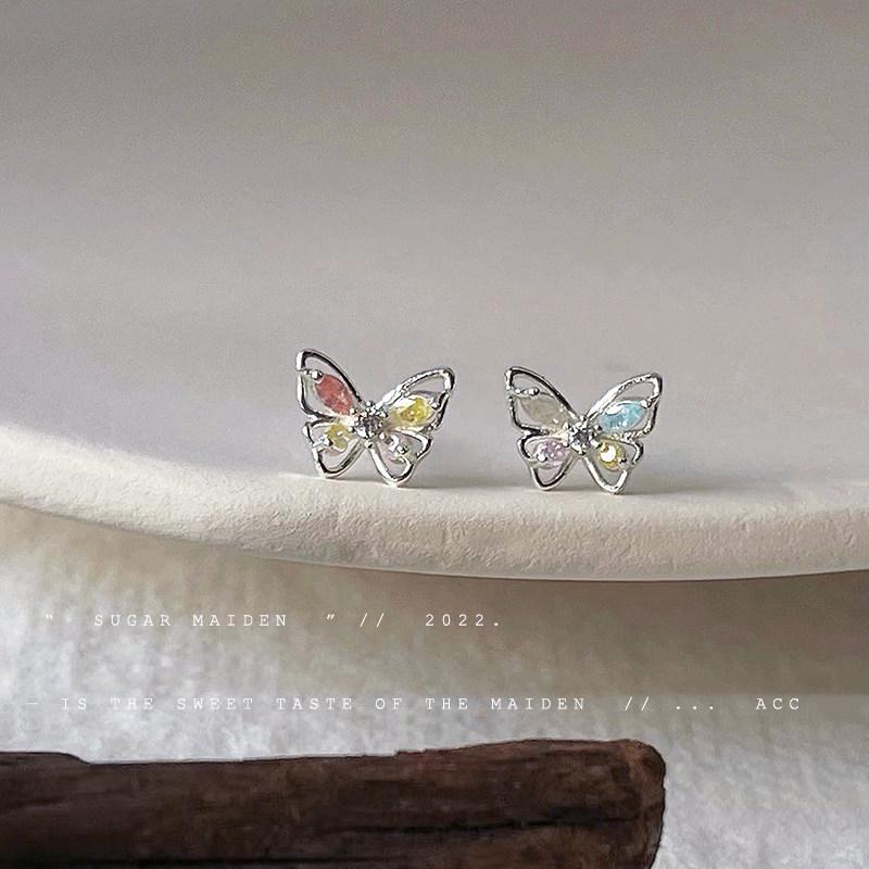 2026 New Exquisite 925 Sterling Silver Butterfly Stud Earrings for Women