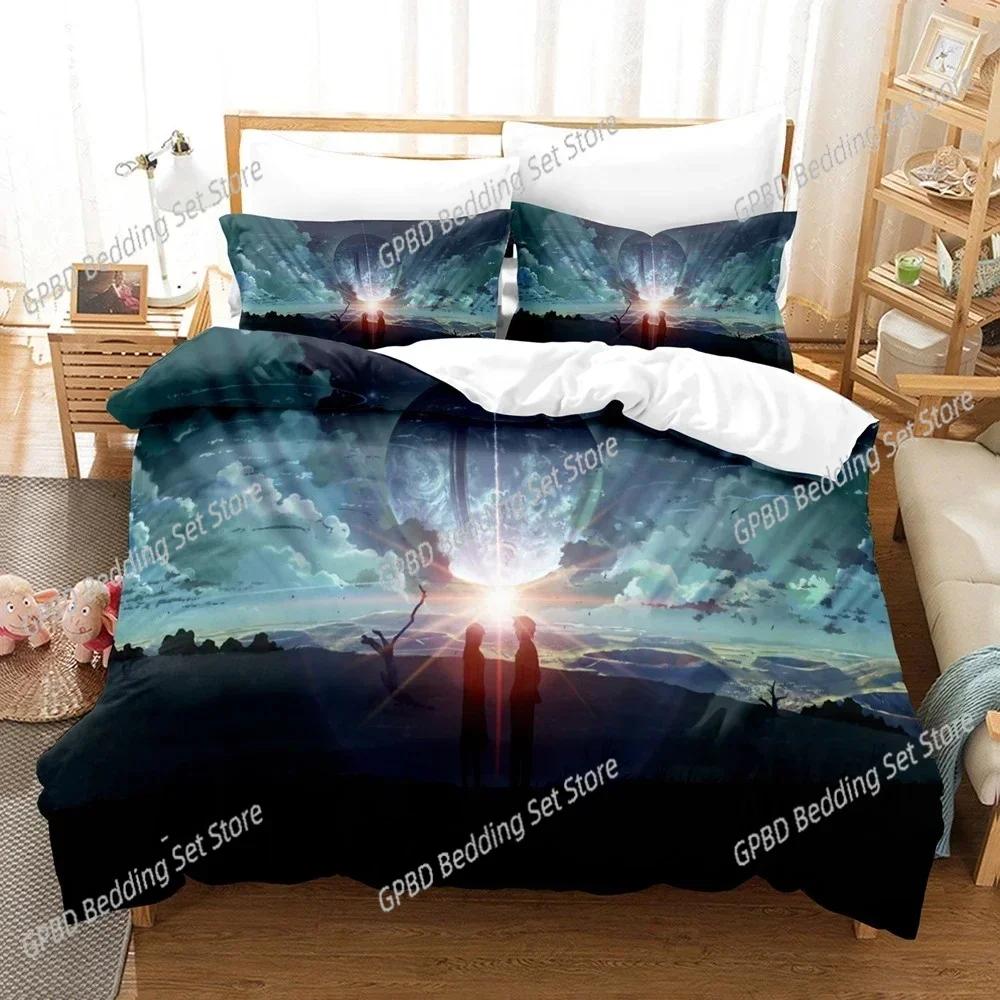 Luxury New 3D Print Japan 3D Anime 5 Centimeters Per Second Bedding Sets Duvet Cover Set Full Queen King Bedclothes Bed Linen