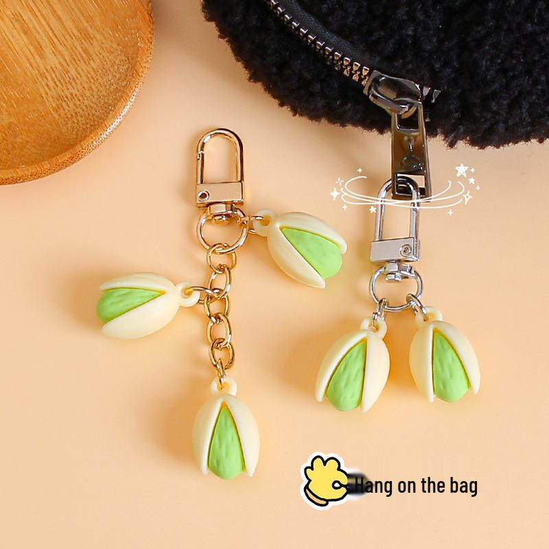 Edible Pistachio Toy Keychain: Personalized Nut Bag Charm Gift