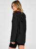Women's Waffle Knit Long Sleeve V-Neck Solid Hooded Sweatshirt - Autumn/Winter 2026 Collection