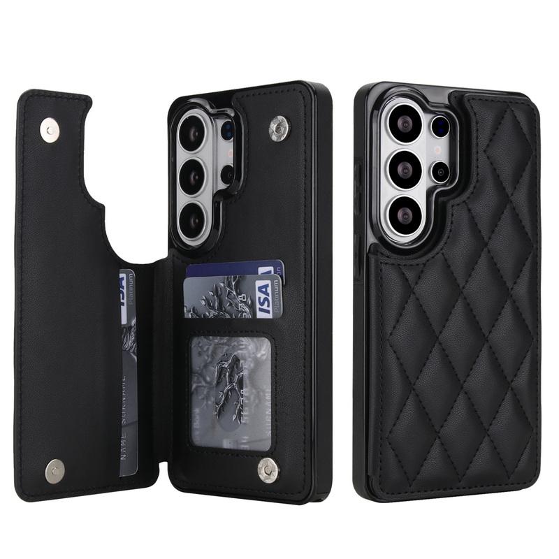 Luxury Mesh Leather Card Slots Wallet Case For Samsung Galaxy S26 Ultra S25 FE S24 S23 S22 Plus S21 FE A53 A54 A55 A56 A57 5G Card Holder Back Cover