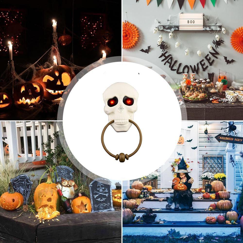 Luminous Halloween  Door Knocker With Light-up Eyes Haunted House Doorbell  Door Bell