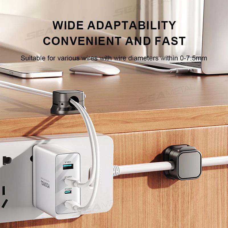 1/6/12PCS Magnetic Cable Organiser Clips Cable Management Wire Manager Cord Holder Charging Cable Winder Wall Mounted Hook