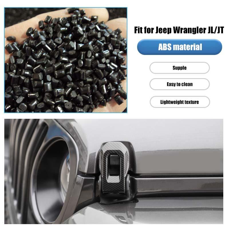  Fit For Jeep Wrangler JL For JT Gladiator 2018 Up ABS Front Engine Hood Ornament Decoration Cover Protective Sticker Car Exterior Accessories