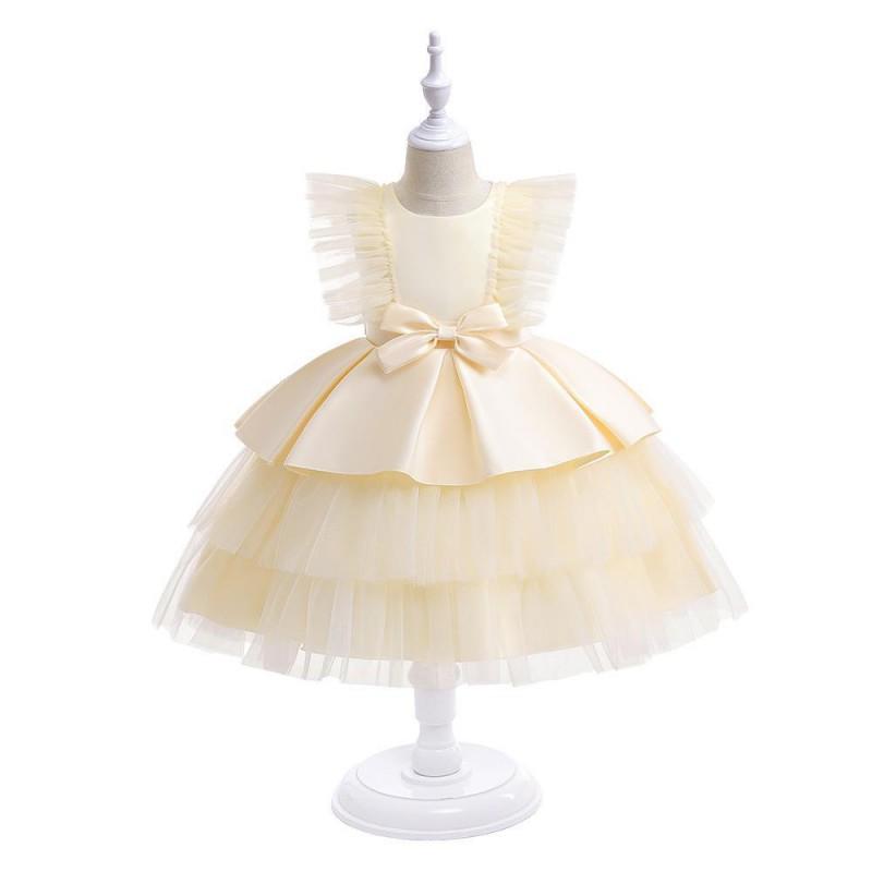 Girls Princess Tulle Dress Flower Girl Wedding Party Piano Performance 4-10Y