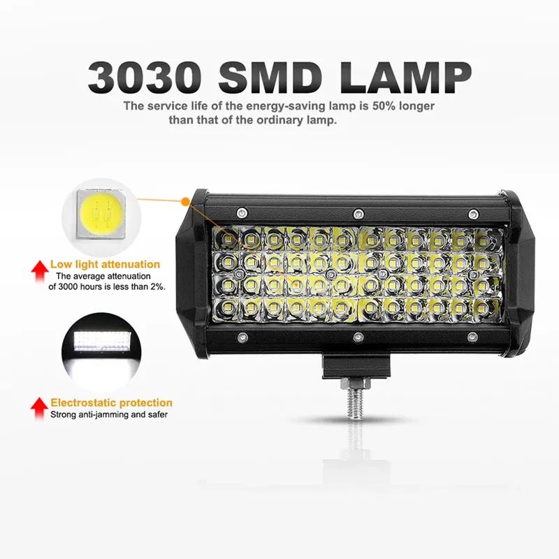 For Truck Driving Offroad Boat Car Tractor 4x4 SUV ATV 12V 24V 72W 144W Light Bar/Work Light Spotlight LED Light Bar