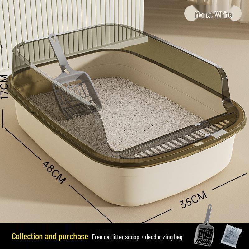 Extra Large High-Sided Cat Litter Box - Anti-Splash, Thickened Design