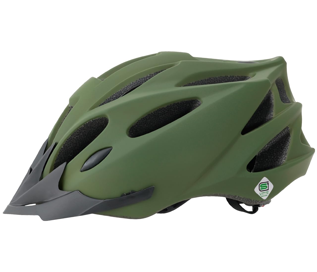 

Sports Helmet Matte Green SG Cycling Standard removable P.S. (M/L) (58-61cm) (with visor) зелёный