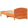 Solid Wood Bed Frame without Mattress Wax Brown 100x200 cm Pine Wood