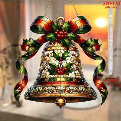 Weihnachtsglocke Buntglas-Ornament - Elegante Hängedekoration für den Weihnachtsbaum Perfektes Feiertags-Andenken und Geschenk-Austausch