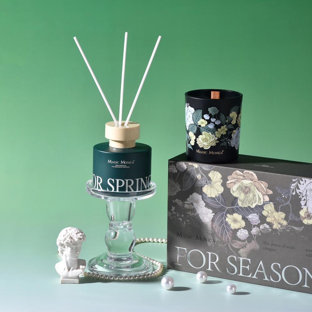 Four Seasons Fragrance Gift: Flameless Soy Wax Candle Set 100ML + 130g