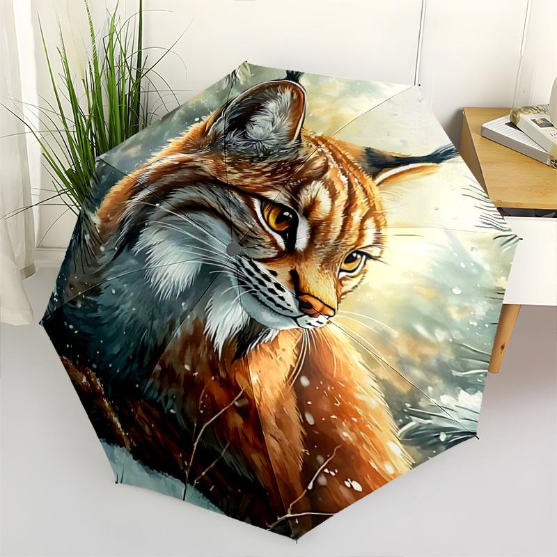

1pc Winter Wildlife Art Print Automatic Opening/Closing Umbrella, Perfect for Fans, Travelers, Everyday Use, and Festive Gifts!C060