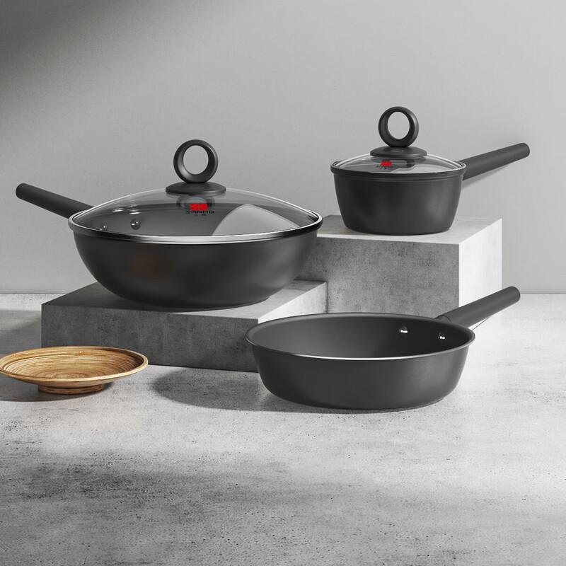 Sanho Titanium Alloy Coated Cookware 3-Piece Set