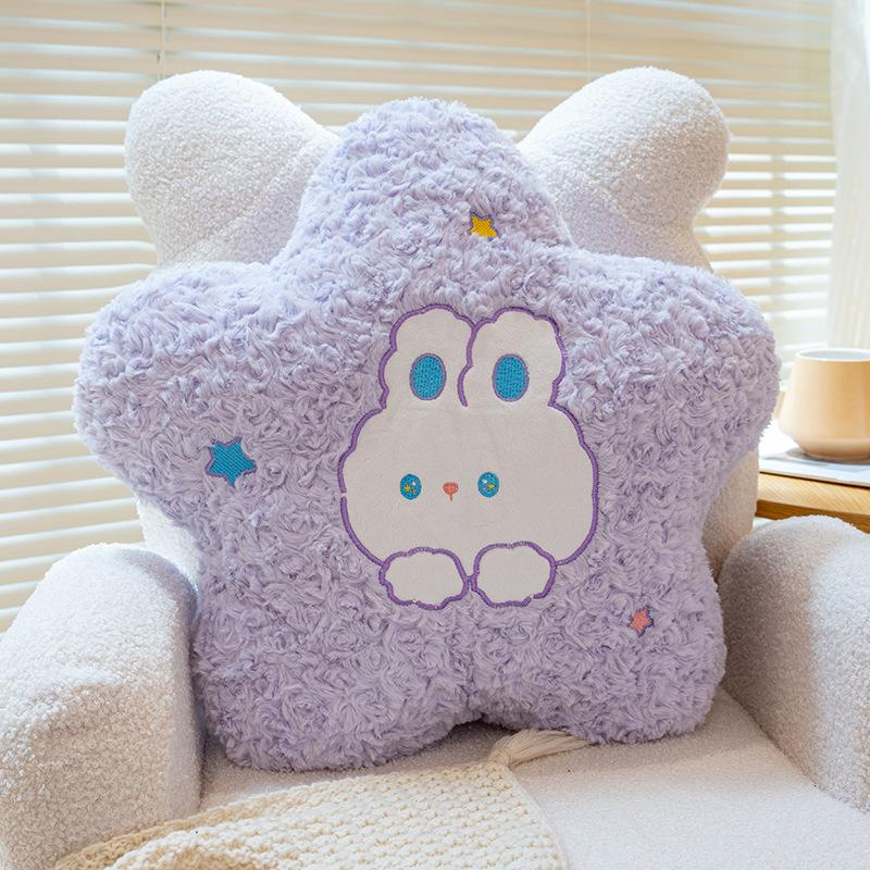 45cm Nordic Style Fluffly Bunny Soft Stars Moon Plush Toys Creative Stuffed Simulation Throw Pillow Sofa Cushion for Girls Gifts