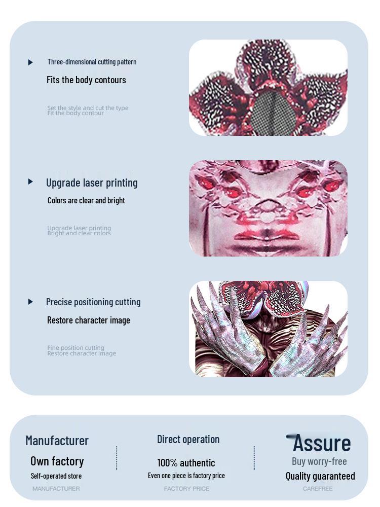 Stranger Things 5 Vleesetende Plant Horror Jumpsuit voor Halloween Cosplay