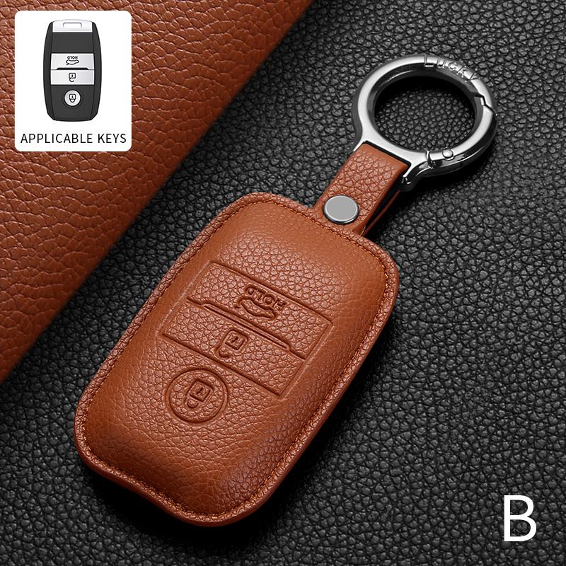 2 3 Buttons Leather Car Key Case Cover For Kia K2 K3 K4 K5 Rio Picanto K2 Soul Sorento Ski Sedona Optima Sportage Cerato