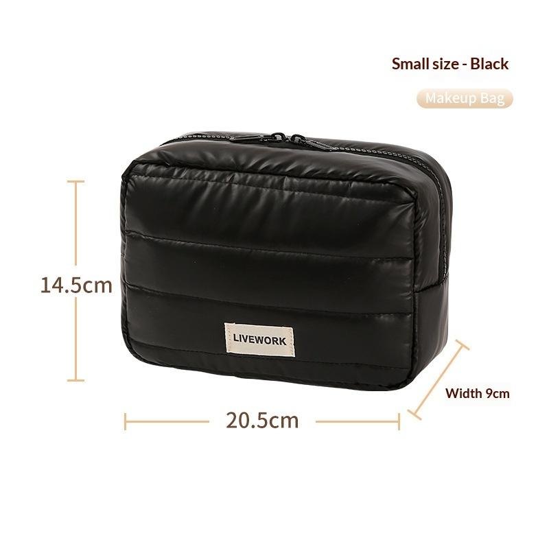 

Large Capacity Travel Makeup Bag Fashion Portable Multifunctional Cosmetic Bag Waterproof Toiletry Storage Organizer Bag S чорний