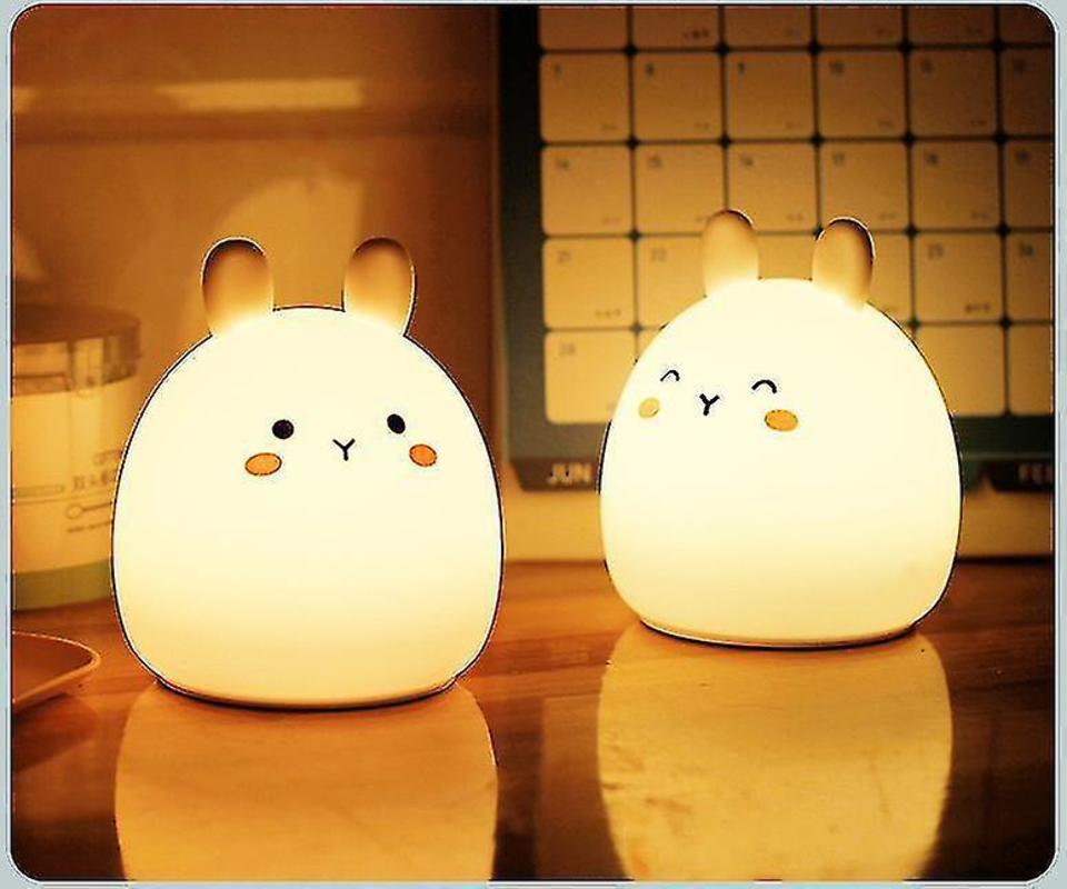 Night Lamps Ambient Lighting Silicone Rabbit Night Lamp Battery Bedroom Bedroom Devices Nursing Eye Protection Sleep