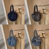 Runde Jeans-Tasche mit Schleife für Damen Streetwear Mode Große Kapazität Lässige Geldbörse
