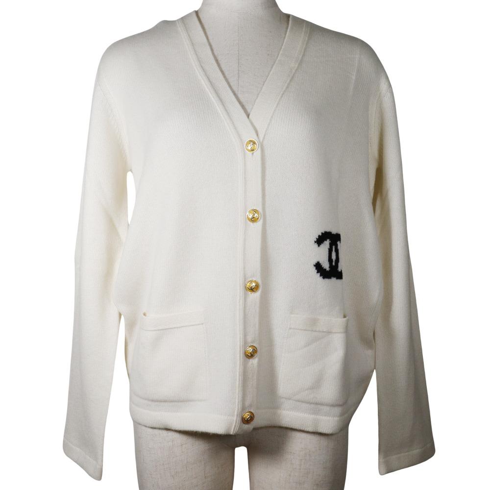 

CHANEL COCO Mark cardigan P25866V01857 05P off white cashmere Women Used