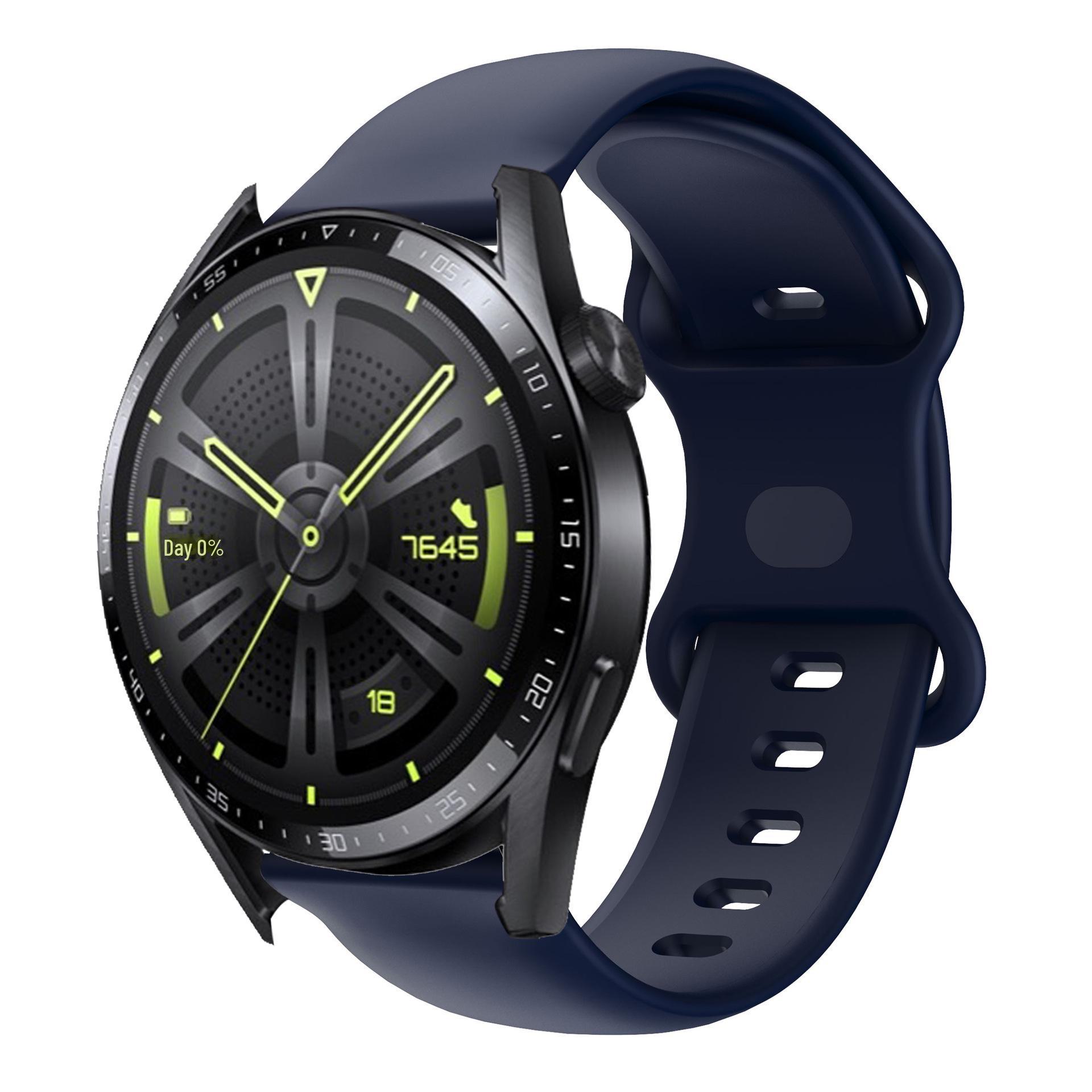 

Силиконовый ремешок для Huawei GT2/GT3 Pro и Magic 20/22 мм с застежкой-бабочкой 22mm color buckle полуночно-синий