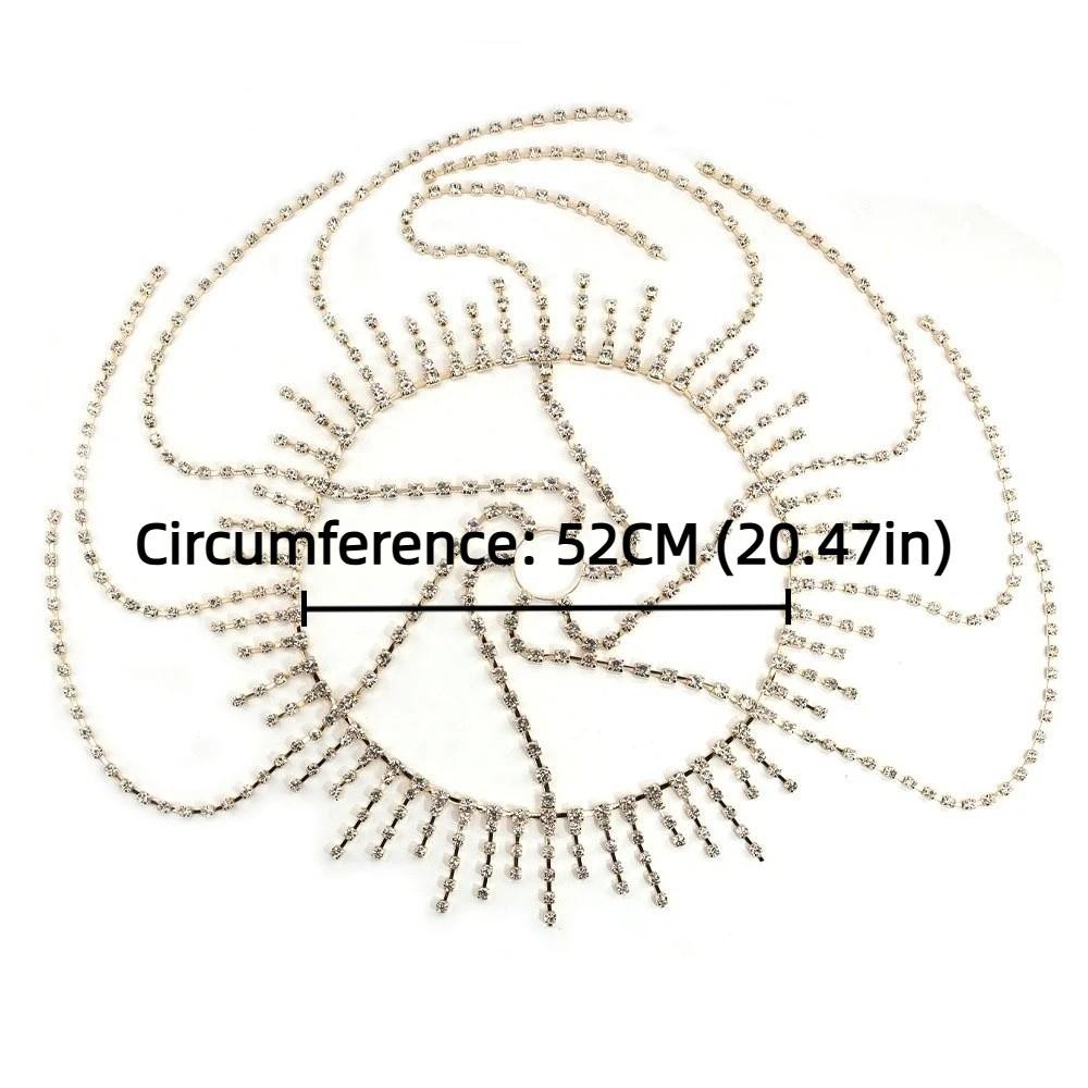 Flash Rhinestone Cap Headpiece Full Rhinestone Inlay Tassel Headband  Stage Performance