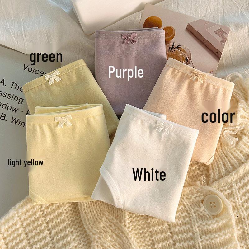 Baumwoll-Damen-Antibakterielle Nahtlose Slips mit mittlerer Taille - Koreanischer & Japanischer Stil: Atmungsaktiv, Einfach, Bequem für Mädchen.