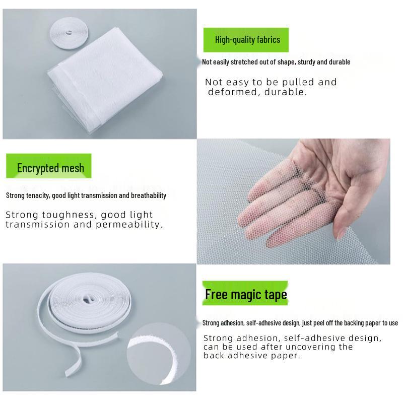 Invisible Summer Self-Adhesive Insect-Proof Polyester Window Mesh – DIY Cuttable Mosquito Net Screen