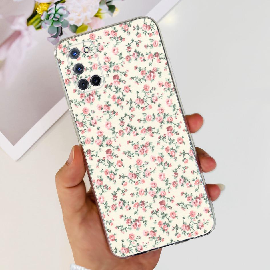 For OPPO A52 Case OPPOA52 CPH2069 A 52 Flower Phone Case Fashion Transparent Silicone Soft TPU Back Cover For OPPO A72 A92 Coque