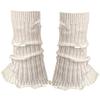 Women Girls Ballet Style Bowknot Leg Warmers Sweet Ribbed Knitted Ruffled Trim Socks Foot Cover Boot Cuffs Accessories