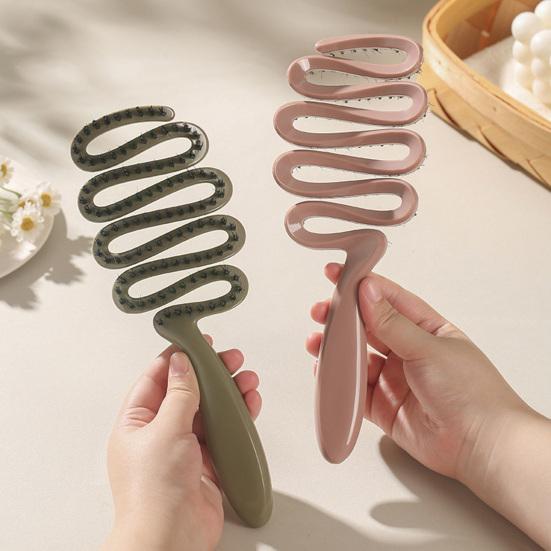 Yousheng Boar Bristle Hair Brush Portable Anti-static Vented Hair Paddle Brush Women Scalp Massage Hair Voluming Styling Detangling Comb