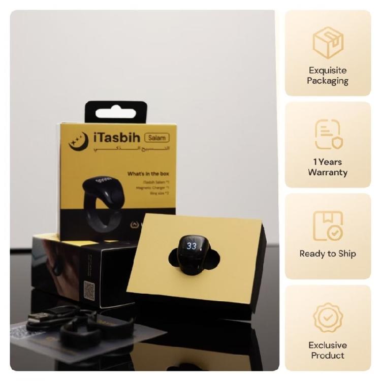 Electronic Tasbih Counter Weslamic Itasbih Zikr Digital Counting Accessory for Prayers, Up to 9999 Counts Waterproof