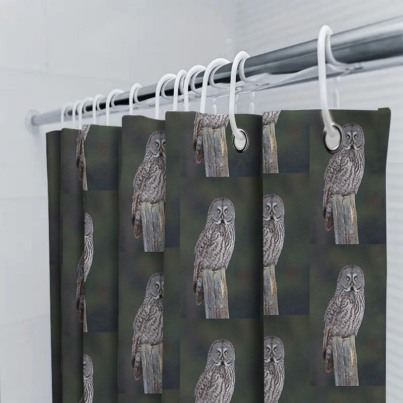 Unframed Nature Bird Shower Curtain Forest Wildlife Bathroom Decor Rustic Woodland Shower Curtain Sets Vintage Animal Pattern Ho